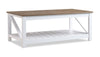 Ridge 47.5” Rustic Coffee Table with Shelf - Walnut Oak & White | Table à café rustique Ridge de 47,5 po avec tablette - chêne noyer et blanche