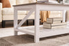 Ridge 47.5” Rustic Coffee Table with Shelf - Walnut Oak & White | Table à café rustique Ridge de 47,5 po avec tablette - chêne noyer et blanche