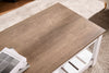 Ridge 47.5” Rustic Coffee Table with Shelf - Walnut Oak & White | Table à café rustique Ridge de 47,5 po avec tablette - chêne noyer et blanche