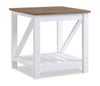Ridge 22” Rustic End Table with Shelf - Walnut Oak & White | Table de bout rustique Ridge de 22 po avec tablette - chêne noyer et blanche