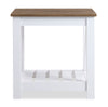Ridge 22” Rustic End Table with Shelf - Walnut Oak & White | Table de bout rustique Ridge de 22 po avec tablette - chêne noyer et blanche