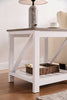 Ridge 22” Rustic End Table with Shelf - Walnut Oak & White | Table de bout rustique Ridge de 22 po avec tablette - chêne noyer et blanche