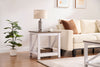 Ridge 22” Rustic End Table with Shelf - Walnut Oak & White | Table de bout rustique Ridge de 22 po avec tablette - chêne noyer et blanche