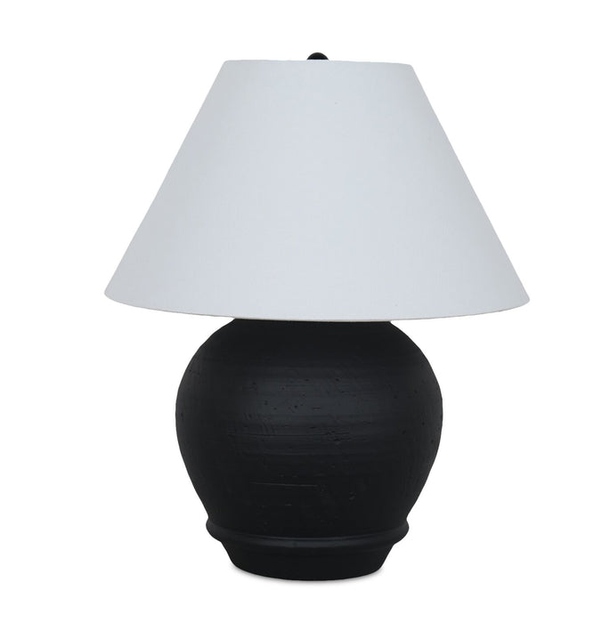 Sidney 14\" Table Lamp with Linen Shade – Black