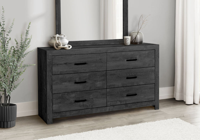 Soren Bedroom 6-Drawer Dresser, 59\"W x 33\"H - Graphite Grey