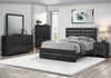 Soren Panel Bed with Slat Headboard & Frame, Graphite Grey - Queen Size | Lit à panneaux Soren avec tête de lit à lattes et cadre de lit, gris graphite - format grand lit