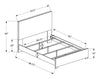 Soren Panel Bed with Headboard & Frame, Graphite Grey - Queen Size | Lit à panneaux Soren avec tête de lit et cadre de lit, gris graphite - format grand lit