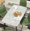Arlo Dining Chair with Cushion Fabric Tufted Seat & Back, Metal – Green | Chaise de salle à manger Arlo en métal avec siège et dossier coussinés capitonnés en tissu - verte