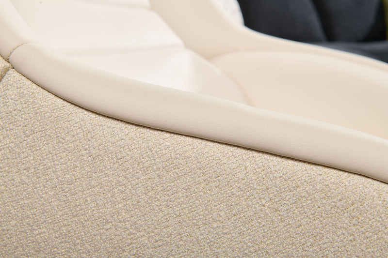 LG 29.6\" Leather-Look Fabric Reclining Massage Chair with Matching Ottoman - Beige