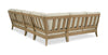 Juno Outdoor Patio Armless Chair - Eucalyptus Wood & Nuvella Fabric, Weather Resistant - Natural/Beige | Fauteuil sans accoudoirs Juno pour la terrasse à l’extérieur - eucalyptus et tissu Nuvella, résistant aux intempéries - naturel et beige