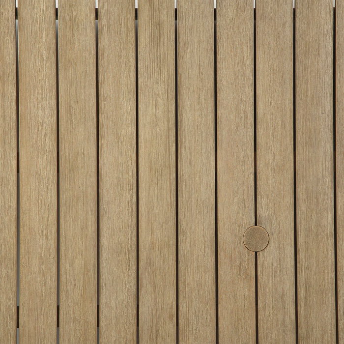 Juno Outdoor Patio Armless Chair - Eucalyptus Wood & Nuvella Fabric, Weather Resistant - Natural/Beige