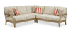 Juno Outdoor Patio Loveseats - Set of 2, Eucalyptus Wood & Nuvella Fabric - Natural/Beige | Causeuses Juno pour la terrasse à l’extérieur - ensemble de 2, eucalyptus et tissu Nuvella - naturelles et beige