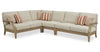 Juno Outdoor Patio Loveseats - Set of 2, Eucalyptus Wood & Nuvella Fabric - Natural/Beige | Causeuses Juno pour la terrasse à l’extérieur - ensemble de 2, eucalyptus et tissu Nuvella - naturelles et beige