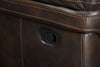 Leo 87.5" Leather-Look Fabric Reclining Sofa - Walnut Brown  | Sofa inclinable Leo de 87,5 po en tissu d’apparence cuir - brun noyer