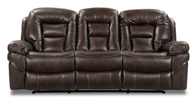 Leo Dual Reclining Sofa - Walnut - Contemporary style Sofa in Walnut