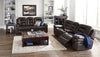 Leo 87.5" Leather-Look Fabric Reclining Sofa - Walnut Brown  | Sofa inclinable Leo de 87,5 po en tissu d’apparence cuir - brun noyer