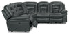 Leo 5-Piece Leather-Look Fabric Power Reclining Sectional - Grey | Sofa sectionnel à inclinaison électrique Leo 5 pièces en tissu d’apparence cuir - gris