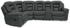 Leo Leath-Aire® Fabric 5-Piece Reclining Sectional – Grey - Contemporary style Sectional in Grey