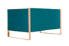 Manhattan Comfort Trillium 57.48" Velvet Loveseat - Aqua Blue & Gold|Causeuse Trillium de Manhattan Comfort de 57,48 po en velours - bleu turquoise et dorée