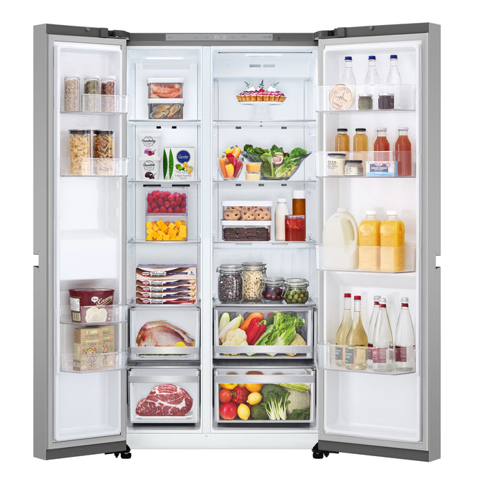 LG 36\" 23 Cu. Ft. Counter-Depth Side by Side Refrigerator - Prime Silver - LS23NCP20V