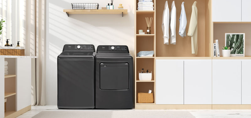 Midea 5.1 Cu. Ft. Smart Agitator Washer – Black - MLTW51A2BGG