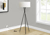 62" Black Metal Tripod Floor Lamp|Lampe à pied de style trépied de 62 po en métal noir