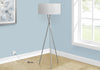 62" Nickel Metal Tripod Floor Lamp|Lampe à pied de style trépied de 62 po en métal nickel