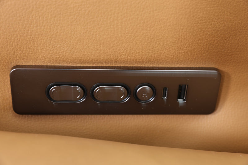 Momento 90\" Genuine Leather Power Reclining Sofa – Caramel
