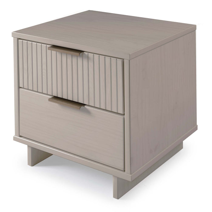 Manhattan Comfort Granville Modern Nightstand with 2 Full Extension Drawer - Light Grey