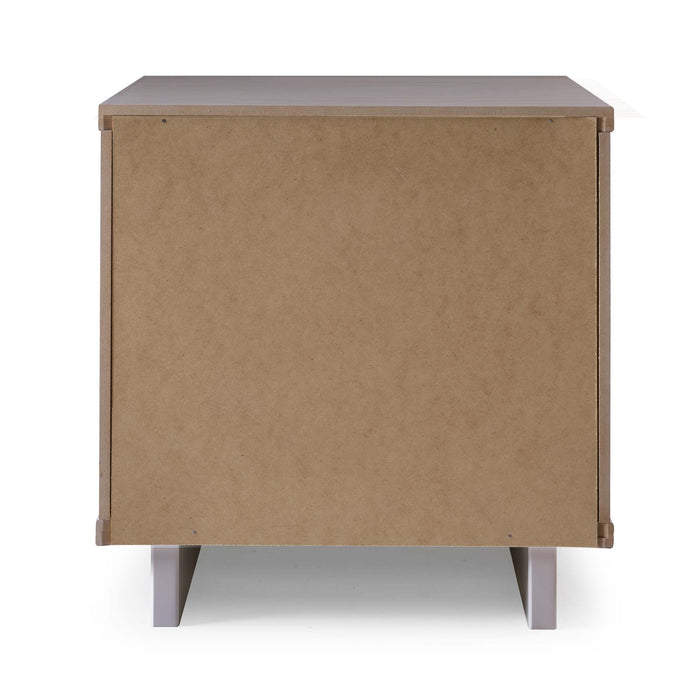 Manhattan Comfort Granville Modern Nightstand with 2 Full Extension Drawer - Light Grey