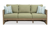 Oasis Outdoor Patio Sofa - Eucalyptus Wood, Rope & Nuvella Fabric, Weather Resistant - Natural/Green | Sofa Oasis pour la terrasse à l’extérieur - eucalyptus, corde et tissu NuvellaMD, résistant aux intempéries - naturel et vert