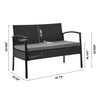 Manhattan Comfort Noli Steel Rattan 4-Piece Patio Conversation Set with Cushions - Grey|Ensemble de conversation Noli de Manhattan Comfort 4 pièces en acier et en rotin avec coussins pour la terrasse - gris