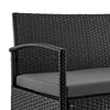 Manhattan Comfort Noli Steel Rattan 4-Piece Patio Conversation Set with Cushions - Grey|Ensemble de conversation Noli de Manhattan Comfort 4 pièces en acier et en rotin avec coussins pour la terrasse - gris