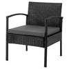 Manhattan Comfort Noli Steel Rattan 4-Piece Patio Conversation Set with Cushions - Grey|Ensemble de conversation Noli de Manhattan Comfort 4 pièces en acier et en rotin avec coussins pour la terrasse - gris