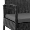 Manhattan Comfort Noli Steel Rattan 4-Piece Patio Conversation Set with Cushions - Grey|Ensemble de conversation Noli de Manhattan Comfort 4 pièces en acier et en rotin avec coussins pour la terrasse - gris