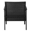 Manhattan Comfort Noli Steel Rattan 4-Piece Patio Conversation Set with Cushions - Grey|Ensemble de conversation Noli de Manhattan Comfort 4 pièces en acier et en rotin avec coussins pour la terrasse - gris