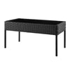 Manhattan Comfort Noli Steel Rattan 4-Piece Patio Conversation Set with Cushions - Grey|Ensemble de conversation Noli de Manhattan Comfort 4 pièces en acier et en rotin avec coussins pour la terrasse - gris