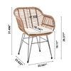 Manhattan Comfort Antibes 1.0 Steel Rattan 3-Piece Patio Conversation Set - Cream|Ensemble de conversation Antibes 1.0 de Manhattan Comfort 3 pièces en acier et en rotin pour la terrasse - crème