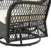 Manhattan Comfort Fruttuo Swivel Steel Rattan 3-Piece Patio Conversation Set - Cream|Ensemble de conversation pivotant Fruttuo de Manhattan Comfort 3 pièces en acier et en rotin pour la terrasse - crème
