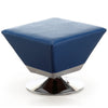 Manhattan Comfort Diamond Polished Chrome Swivel Ottoman - Blue|Pouf pivotant Diamond de Manhattan Comfort en chrome poli - bleu