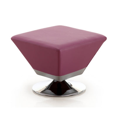 Manhattan Comfort Diamond Polished Chrome Swivel Ottoman - Purple|Pouf pivotant Diamond de Manhattan Comfort en chrome poli - violet