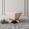 Manhattan Comfort Diamond Polished Chrome Swivel Ottoman - Tan|Pouf pivotant Diamond de Manhattan Comfort en chrome poli - tan