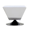Manhattan Comfort Diamond Polished Chrome Swivel Ottoman - White|Pouf pivotant Diamond de Manhattan Comfort en chrome poli - blanc
