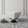 Manhattan Comfort Diamond Polished Chrome Swivel Ottoman - White|Pouf pivotant Diamond de Manhattan Comfort en chrome poli - blanc
