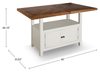 Piper Counter-Height Dining Table with 60-72"W Extension & Built-in Storage - Two-Tone White & Brown | Table de salle à manger Piper de hauteur comptoir de 60 po à 72 po (L) avec rallonge et rangement intégré - deux couleurs, blanc et brun