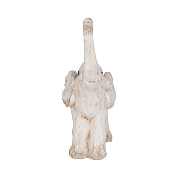 8” Contemporary Elephant Figurine – White