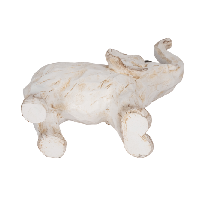 8” Contemporary Elephant Figurine – White