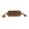 15” Boho Wood Tray with Tassels – Brown | Plateau bohème de 15 po en bois avec glands - brun