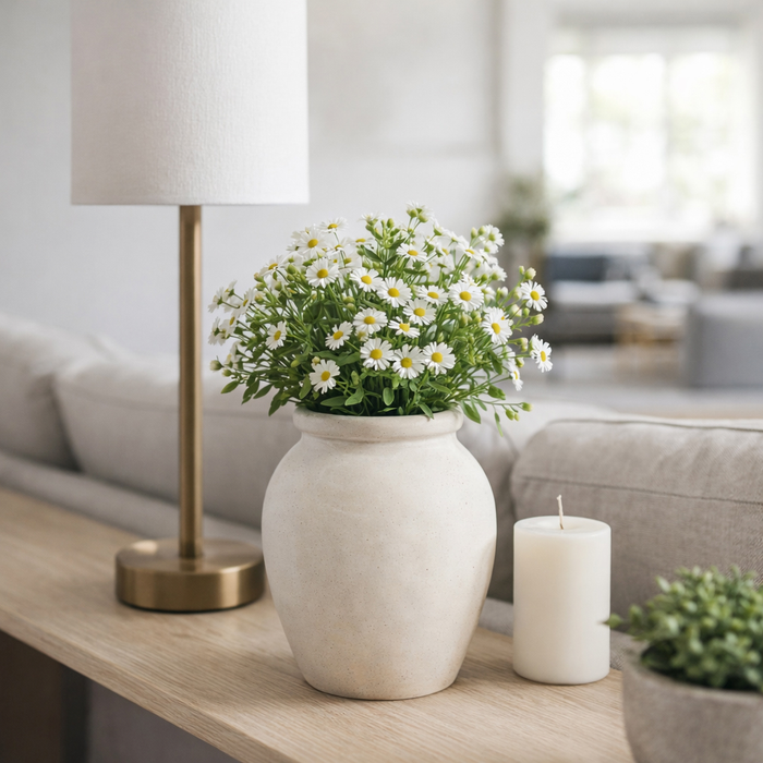 6.75” Contemporary Bud Vase – Ivory 