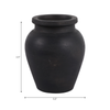6.25” Terracotta Bud Vase – Black  | Vase à fleurs de 6,25 po en terre cuite - noir